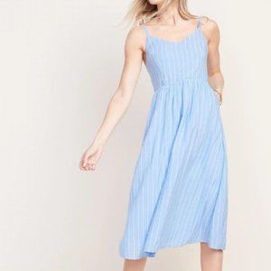 NWOT Old Navy Fit & Flare Striped Cami Midi Dress - Sz S